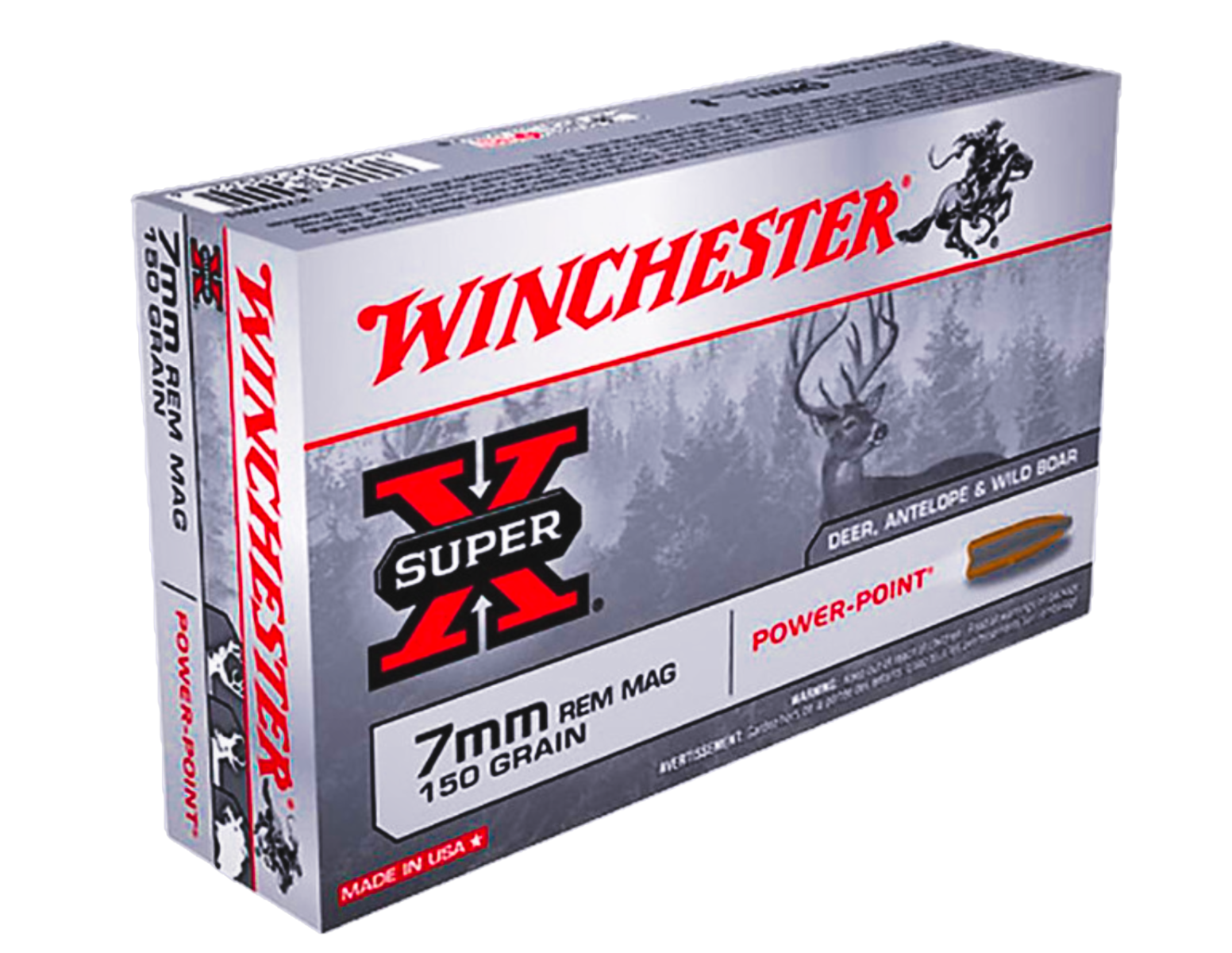 Winchester 7mm Rem Magnum 150gr Power-Point Super-X Ammunition 20rds - X7MMR1