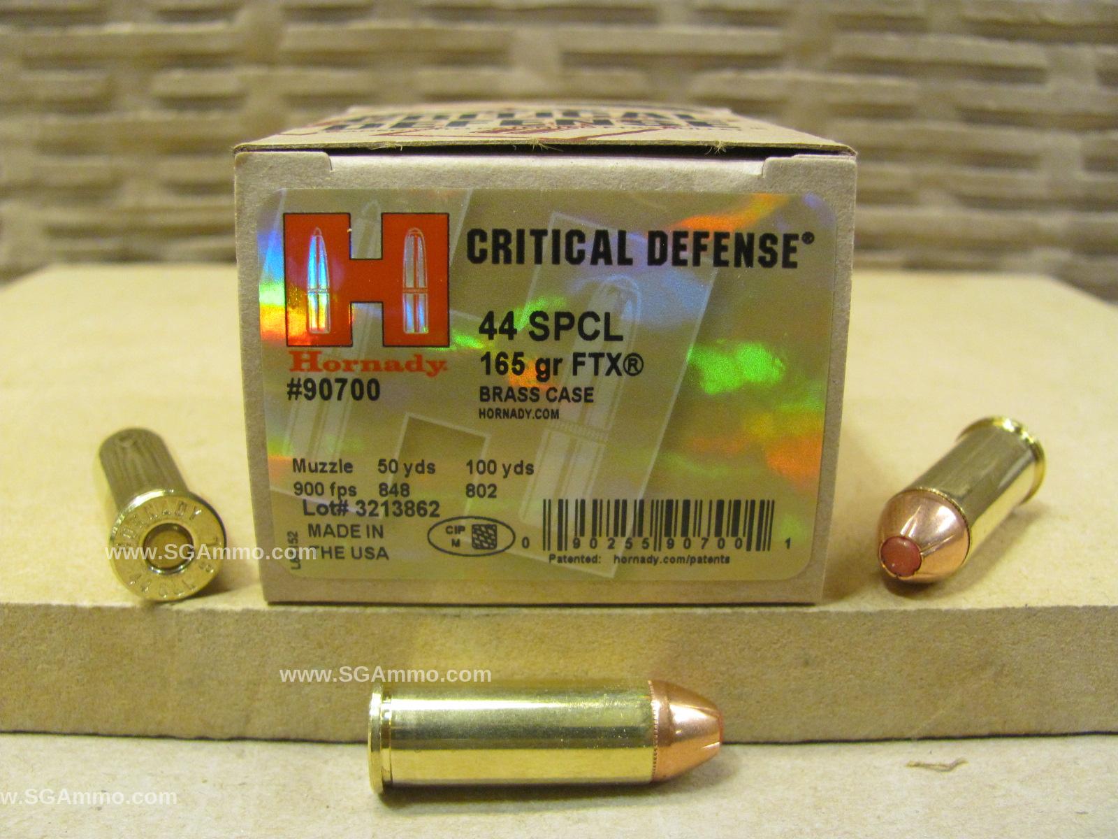200 Round Case – 44 Special 165 Grain Hornady Critical Defense Ammo – 90700