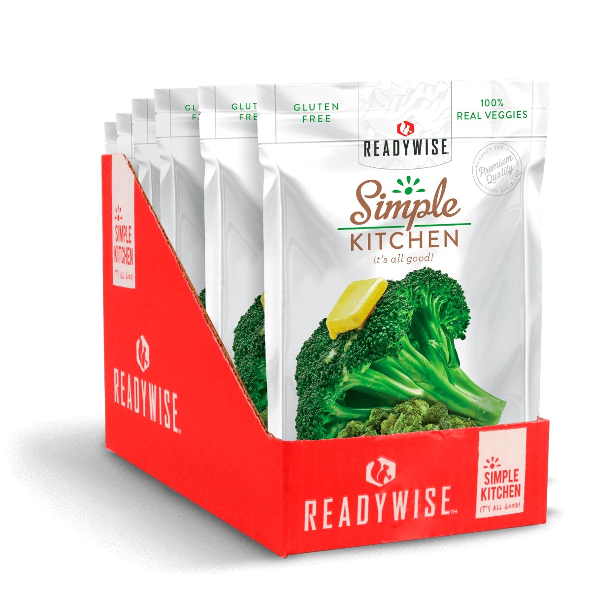 ReadyWise Simple Kitchen Freeze Dried Buttered Broccoli 6 Count - RWSK05-021