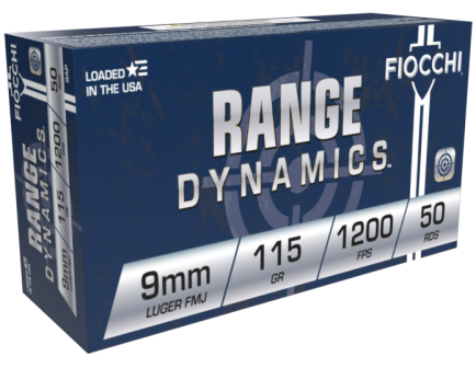 Fiocchi 9mm Ammo 115 Grain FMJ 50rds - 9AP