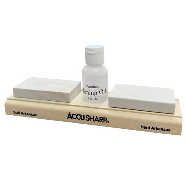 AccuSharp Whetstone Natural Arkansas Stone Combo Kit - Keep Your Blades Razor Sharp - 023C