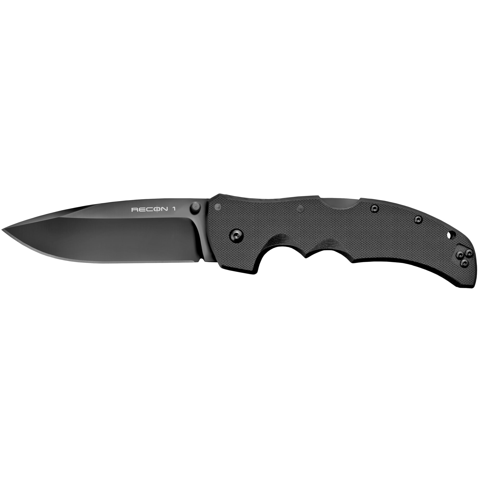 Cold Steel Recon 1, Folding Knife, S35VN with DLC Coating, Plain Edge, Spear Point, 4" Blade