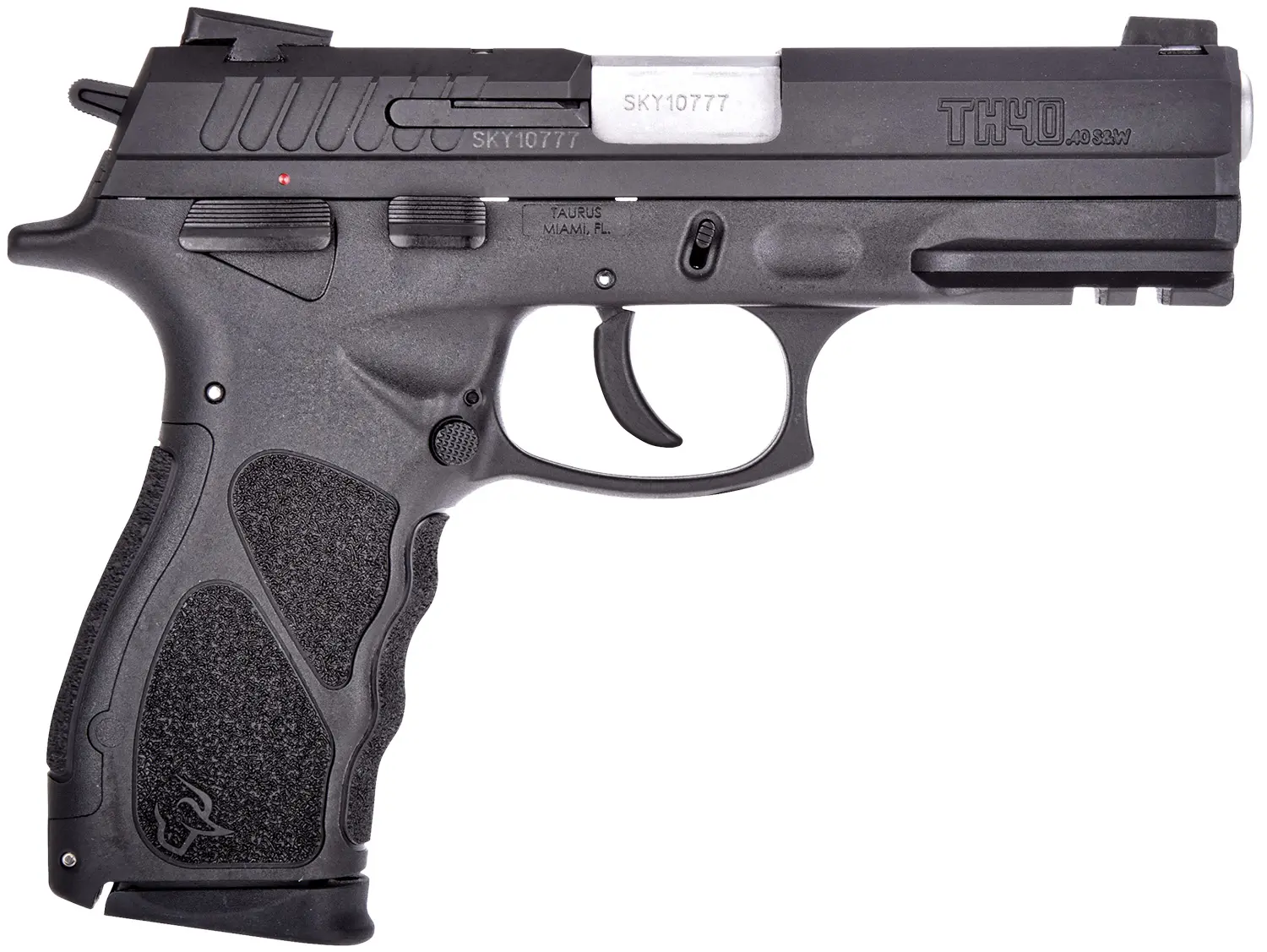 Taurus 1TH40041 TH Full Size 40 S 15+1 4.27" Matte Stainless Steel Barrel, Matte Black Serrated Slide, Black Polymer Frame w/Picatinny Rail, Black Finger Grooved Polymer Grip Right Hand