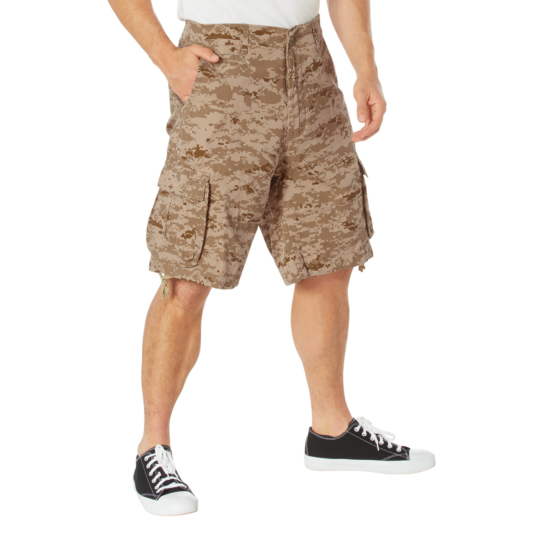 Rothco Vintage Utility Cargo Shorts - Desert Digital Camo, Large