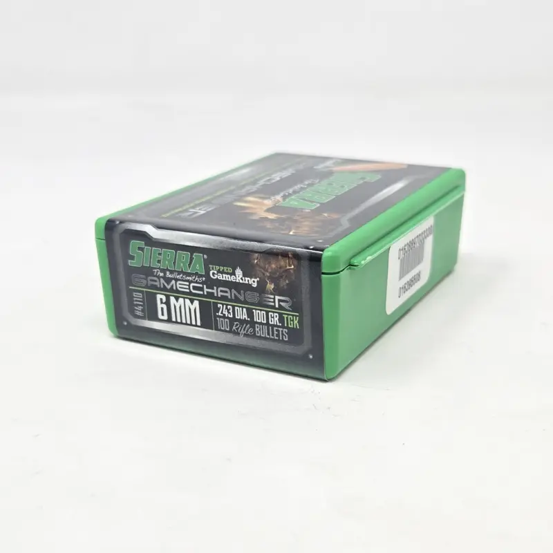 Sierra 6mm (.243 Dia) Reloading Bullets Tipped Gameking SRAA4110T 100 Grain Boat Tail Ballistic Tip