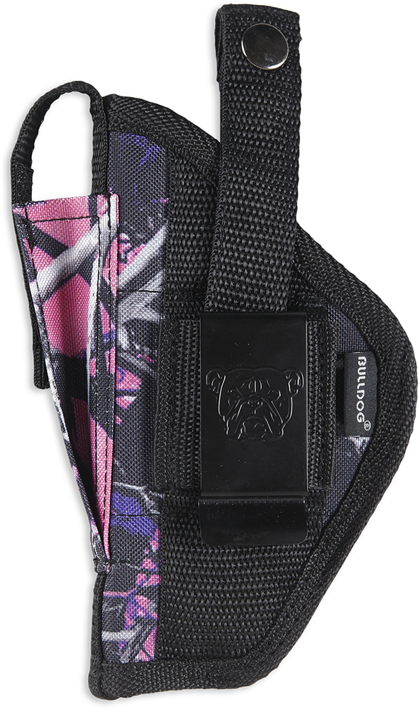 Bulldog Cases Extreme Size 3 Ambidextrous Hand 2.5" to 3.75" Taurus Millennium Outside-The-Waistband Holster w/ Clam Shell Packaging, Smooth Muddy Girl Camo - FSN-3MDG