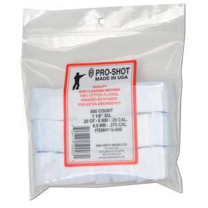 PRO-SHOT 22-270 Caliber 11/8" SQ500ct Patches