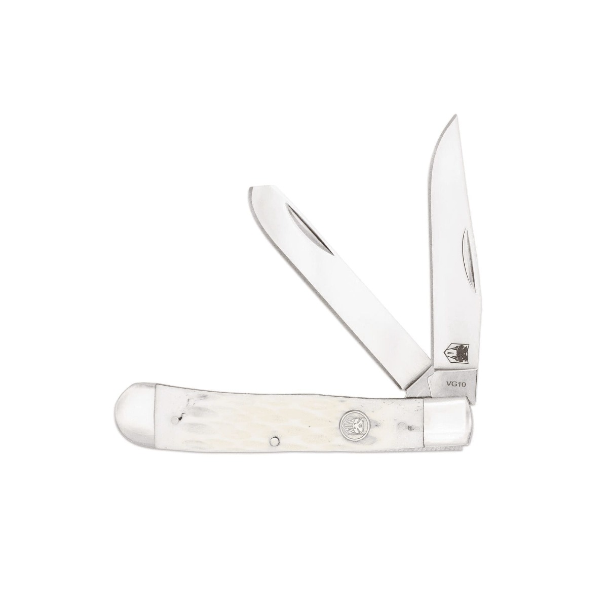 CobraTec Knives Trapper Folding Two Blade Pocket Knife, Bone - CTTDTRPWHTBN