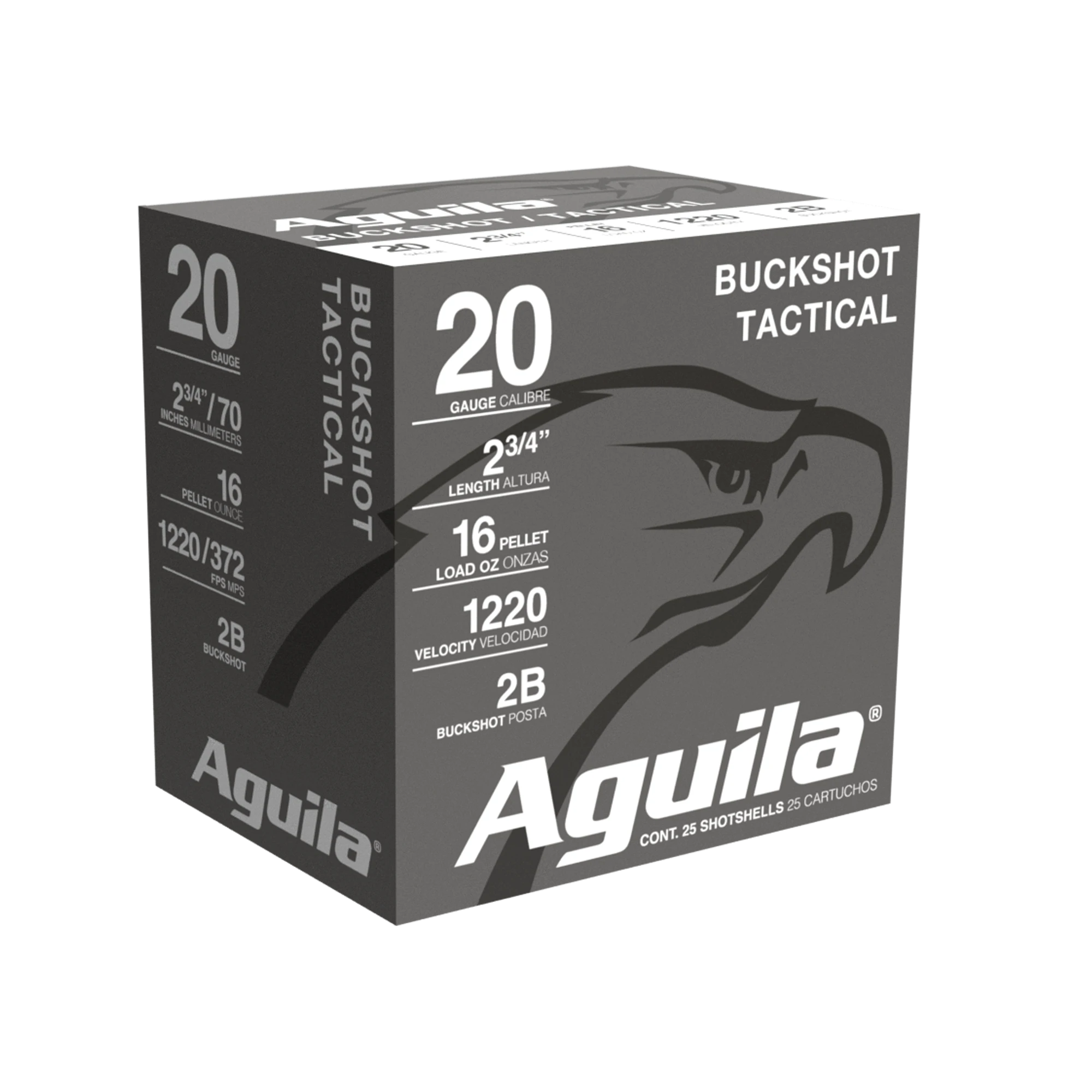 AGUILA 20GA 2B BUCKSHOT 2-3/4" 16 PELLET 25RD BX 10 BXS PER CS