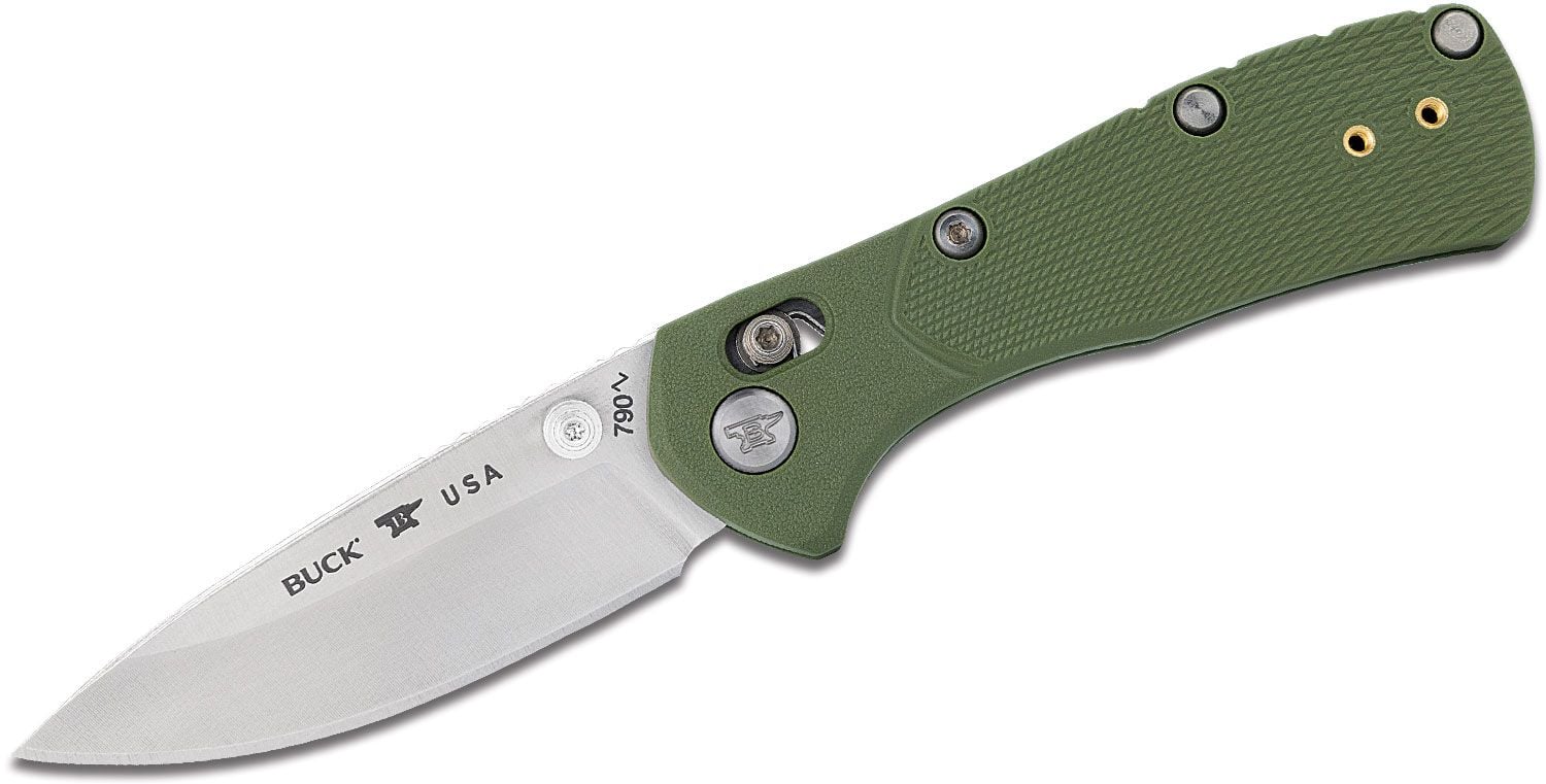 Buck Mini Range Pro Folding Drop Point Knife, Green - 0790GRS1-B