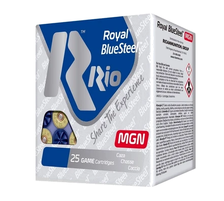 RIO 12ga 3" 1.125oz Max 1550 FPS #4 Royal Blue Steel Ammunition, 25 Round Box - RBSM324
