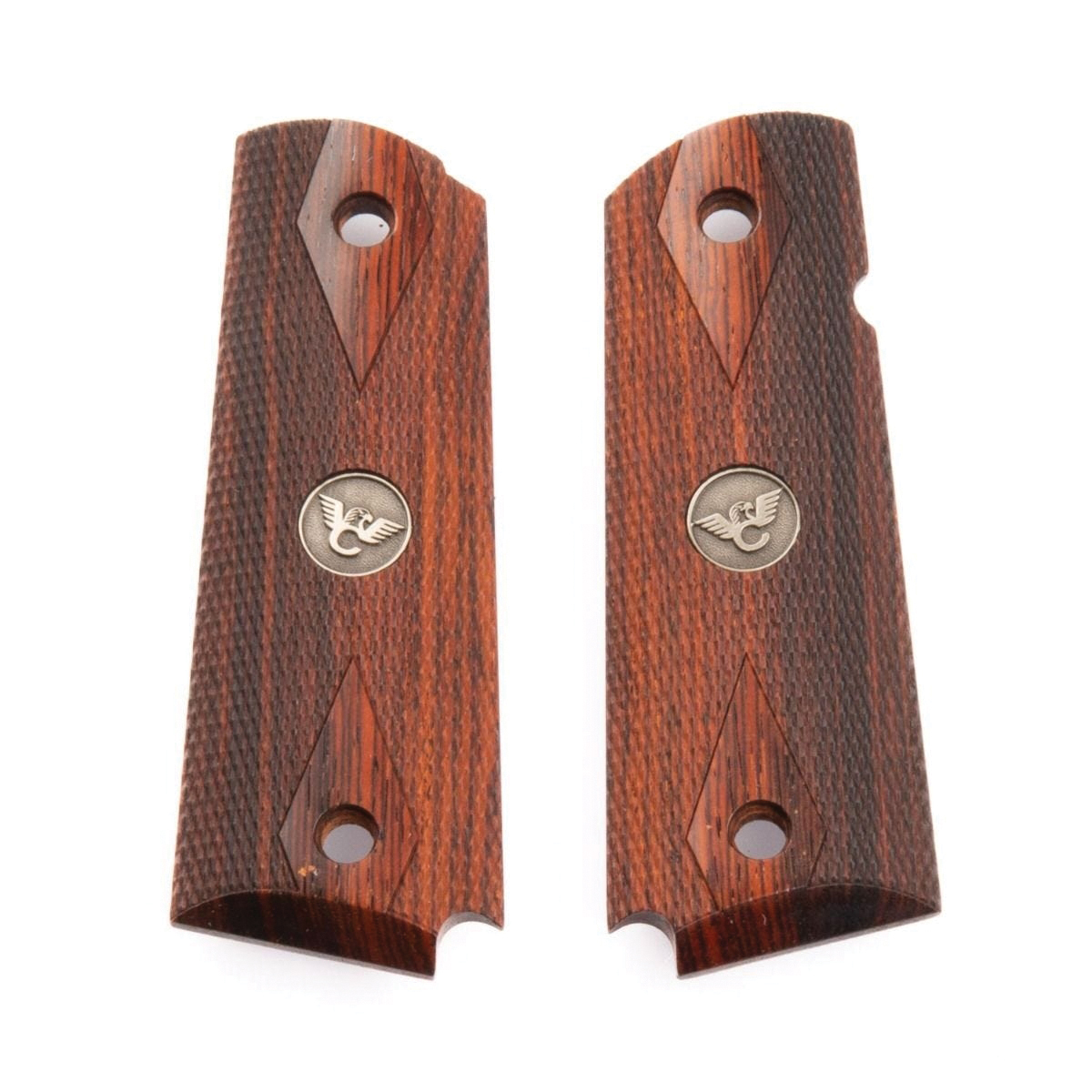 Wilson Combat Beveled Bottom Double Diamond Grip Fits 1911 Commander, Dark Rich Brown