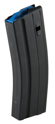 ASC Magazine: AR-15: 6.5 Grendel 25rd Capacity Black Marlube Stainless Steel Blue Follower - 25-65-SS-BM-BL-ASC