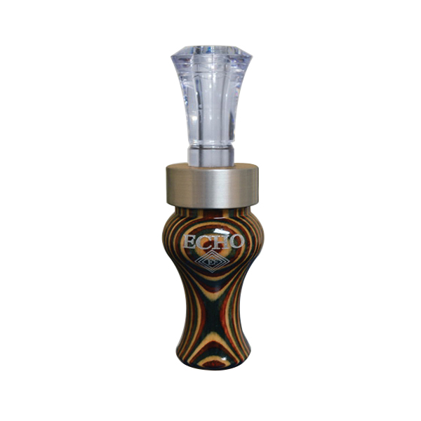 Echo Calls Diamondwood and Wood Double Reed Duck Call, Brown - 90016