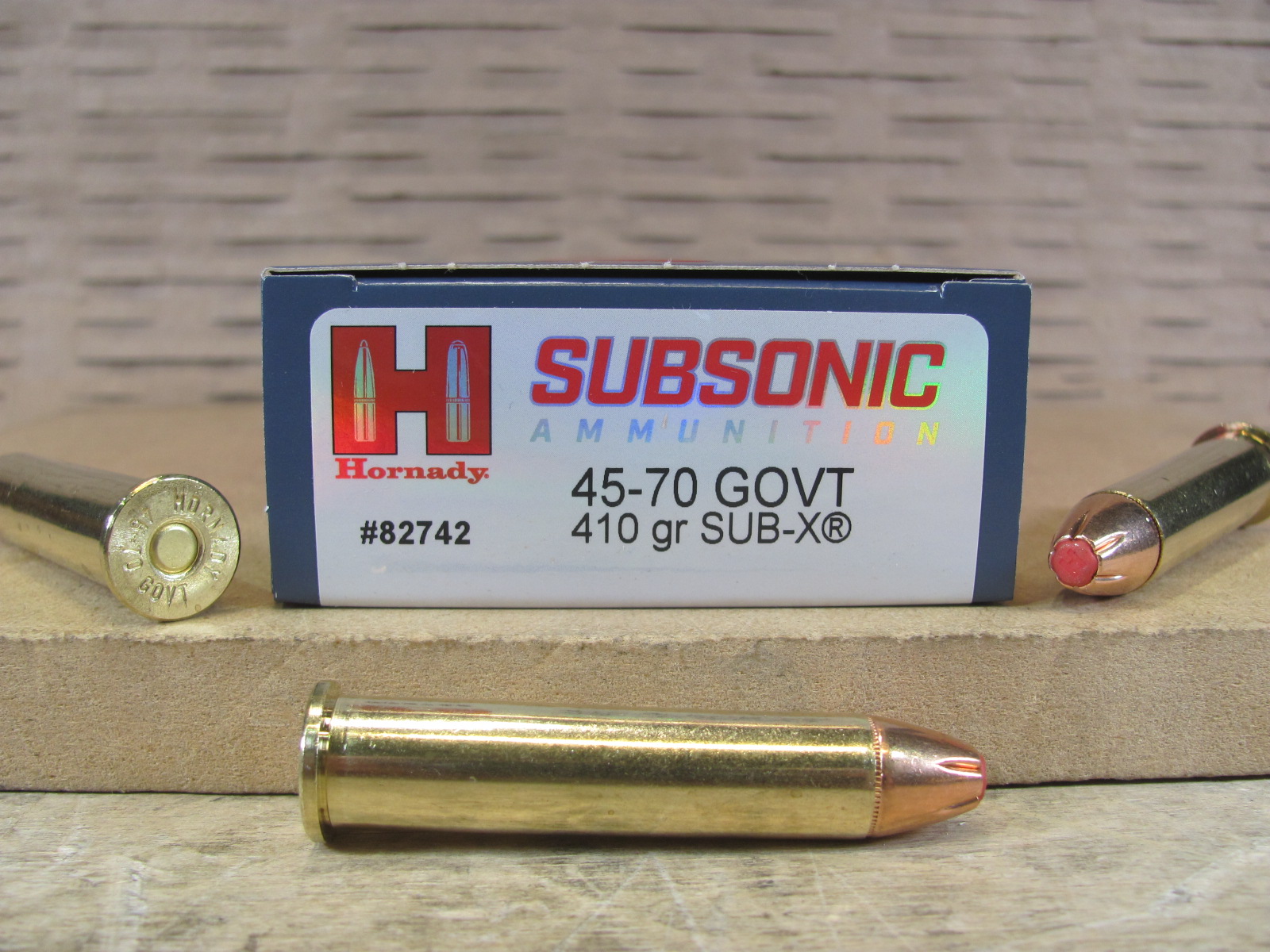 20 Round Box – 45-70 Govt 410 Grain Sub-X Hornady Subsonic Ammo – 82742