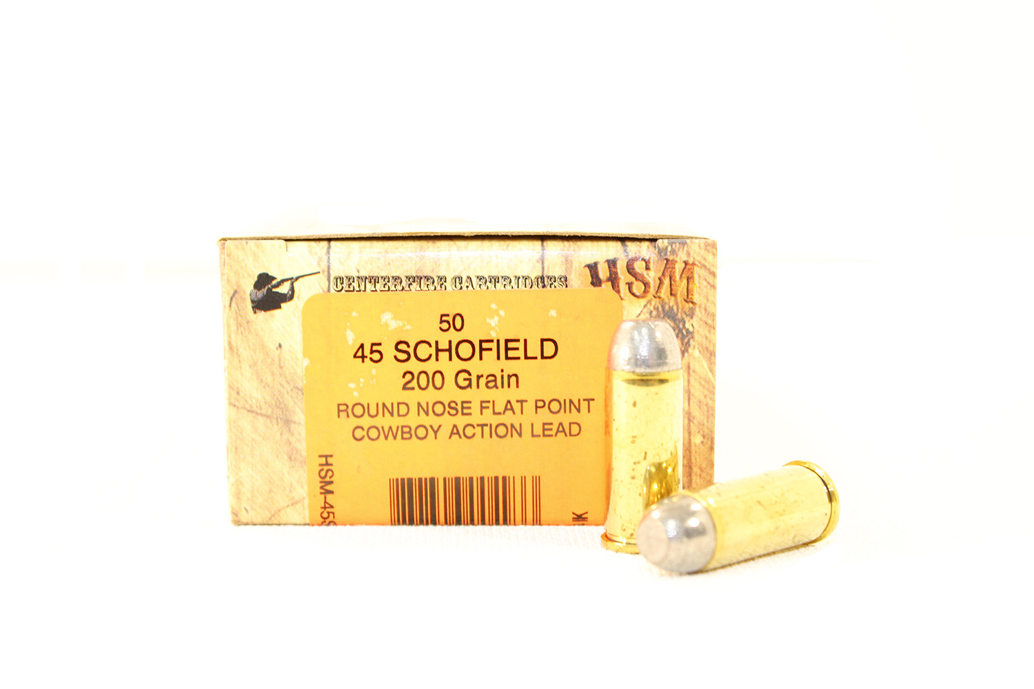 HSM 45 Schofield 200gr RNFP Ammunition New Manufactured Cowboy Action 50rds - HHSM-45S-1-N