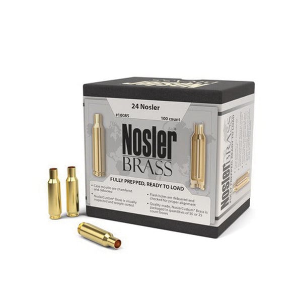 Nosler .24 Nosler Brass Full Length Cartridge Case, 100/box - 10085