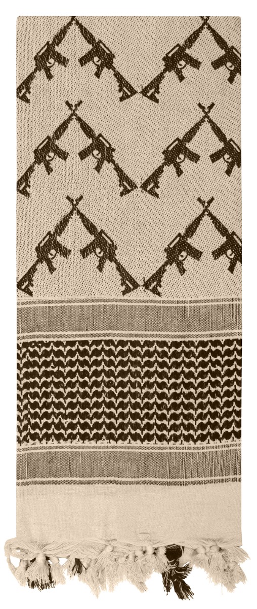 Rothco Crossed Rifles Shemagh Tactical Desert Keffiyeh Scarf - Tan