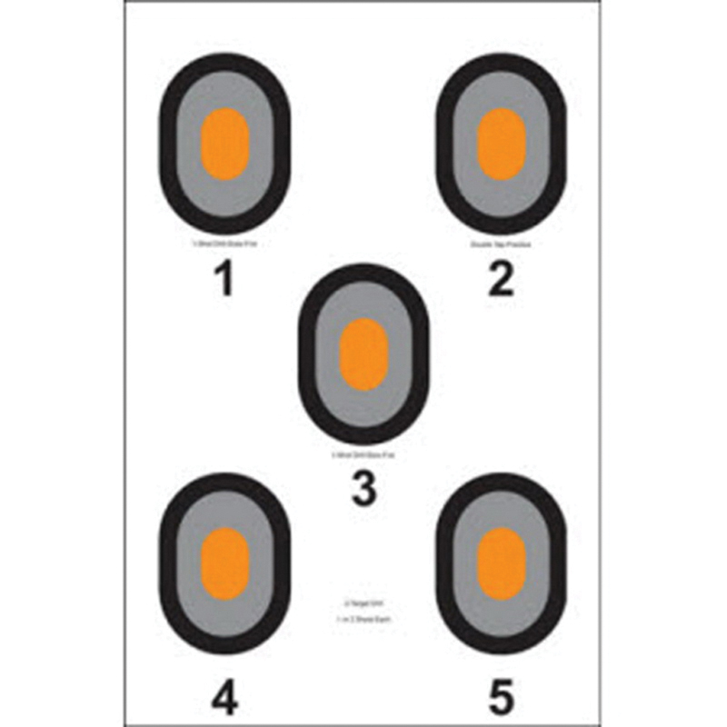 Action Target Law Enforcement 23" x 35" Bullseye Target, Black/Gray, Bright Orange Center, 100/box - 530-OC-100