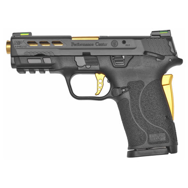Smith & Wesson, Performance Center Shield EZ, Semi-automatic, Compact, 9MM, 3.8" Ported Barrel, Black Armornite Finish, Polymer Frame, Black Color, 8Rd