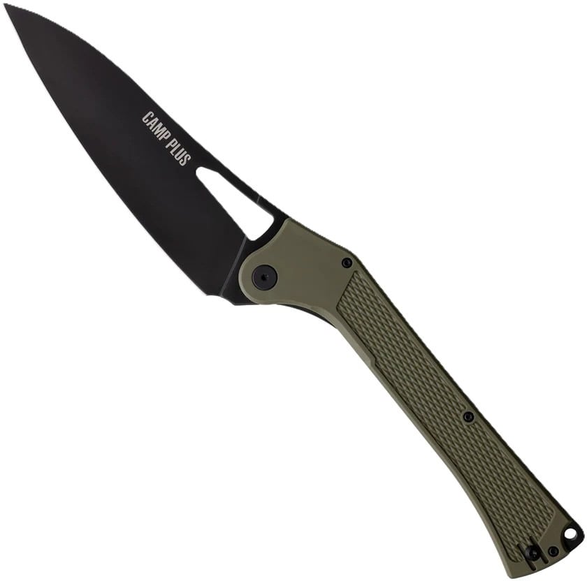 Ontario Knife Company Camp Plus Linerlock Folding Knife, Green