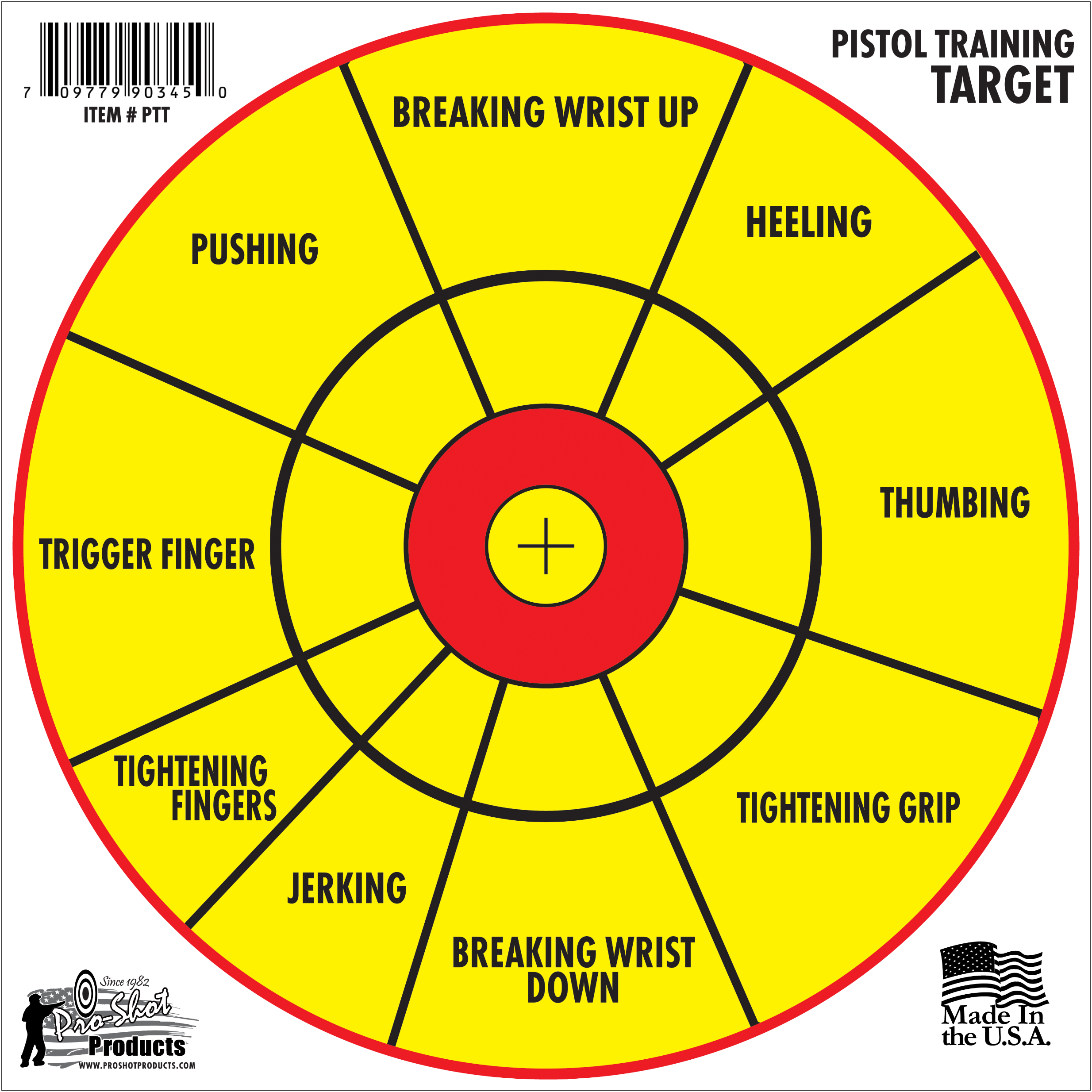 Pro-Shot SplatterShot 12 Pistol Training Paper Targets  6 Pack (Yellow)