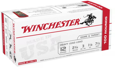 Winchester USA Game and Target Load Shotshell Ammo Value Pack - 12 Gauge - 2-3/4'' - 7.5 Shot Size 100 Rounds