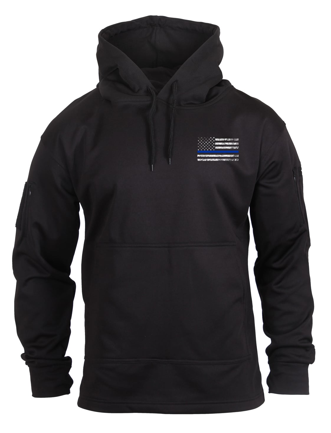 Rothco Concealed Carry Thin Blue Line Hoodie - Black, X-Small