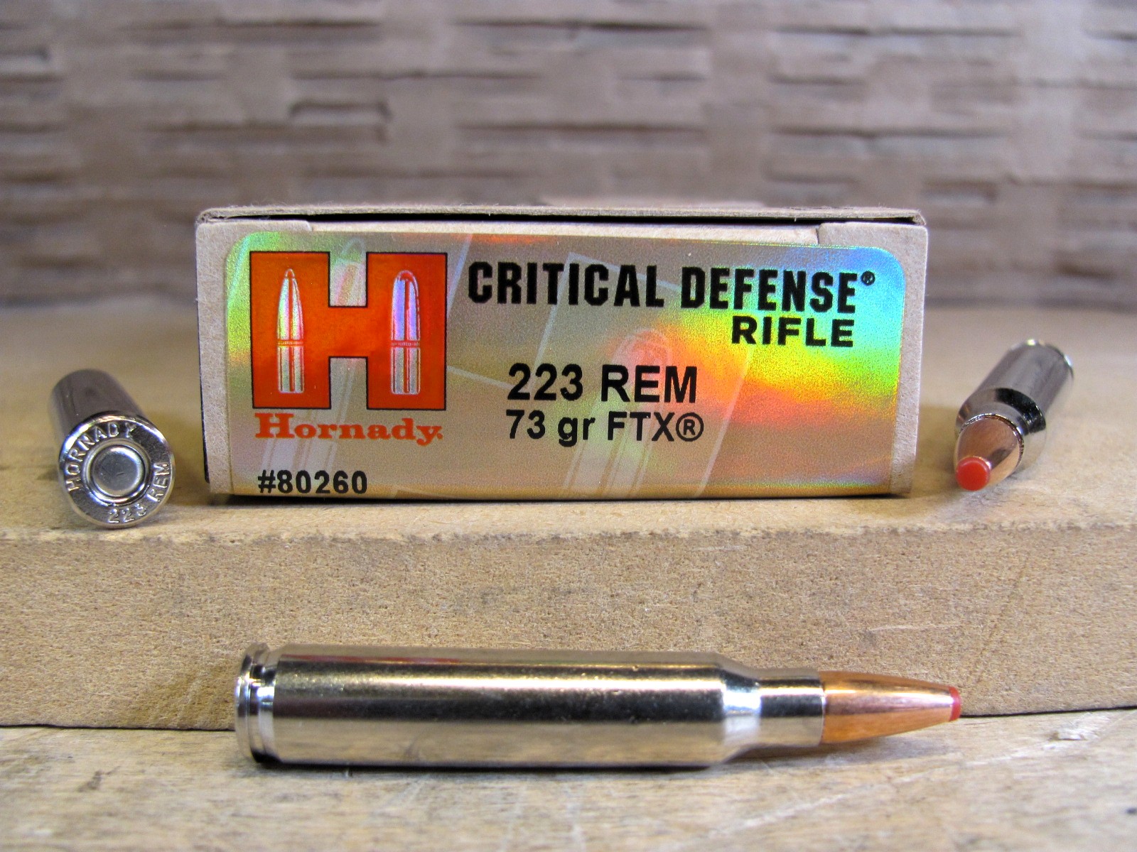 200 Round Case – 223 Rem 73 Grain FTX Hornady Critical Defense Rifle Ammo – 80260