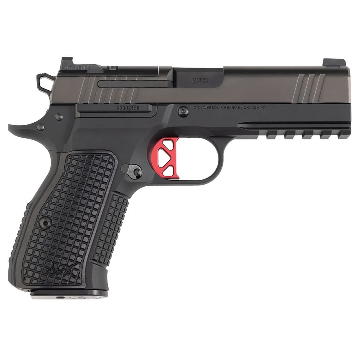 DAN WESSON DWX COMPACT OPTIC READY 9MM PISTOL 4″ BLACK DLC/BLK, RAIL 10RD - No Credit Card Fees - Low, flat rate shipping