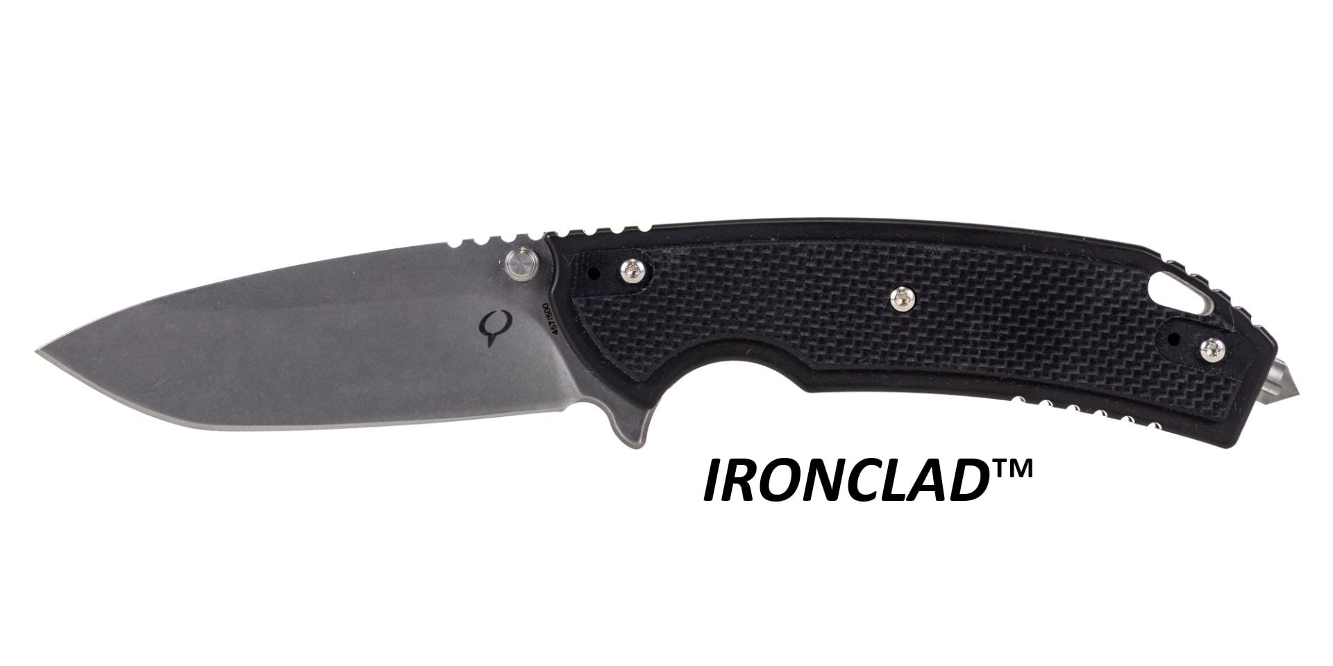 Kronos Ironclad Tactical Folding Knife, Black - KRON-02