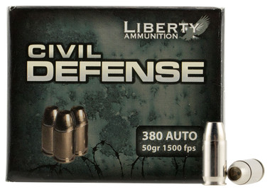 Liberty Ammunition Civil Defense 380 Auto 50 Grain Hollow Point (HP) Ammo