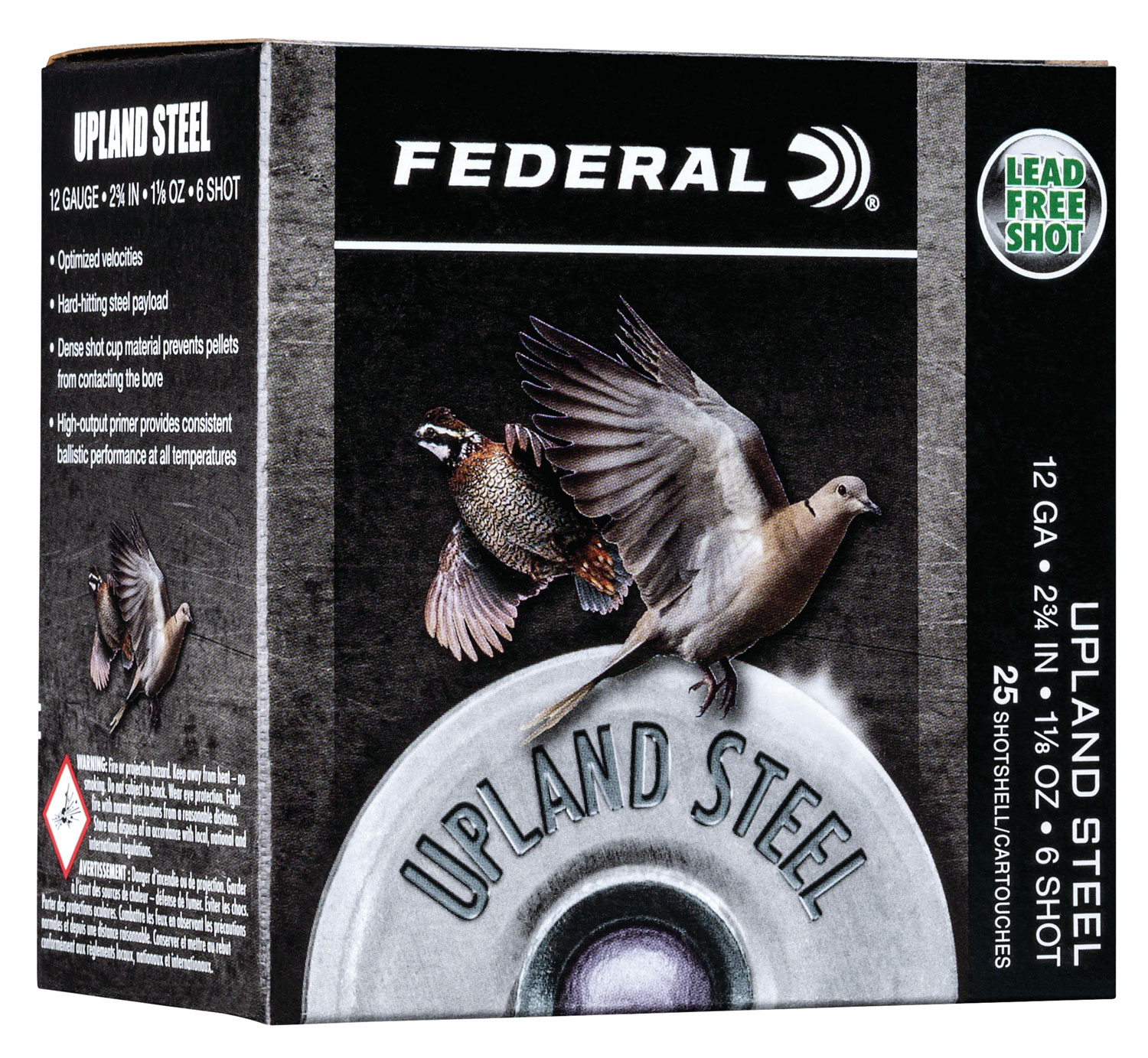 Federal Upland Steel 2.75" 12 Gauge Ammo 6, 25/box - USH12 6