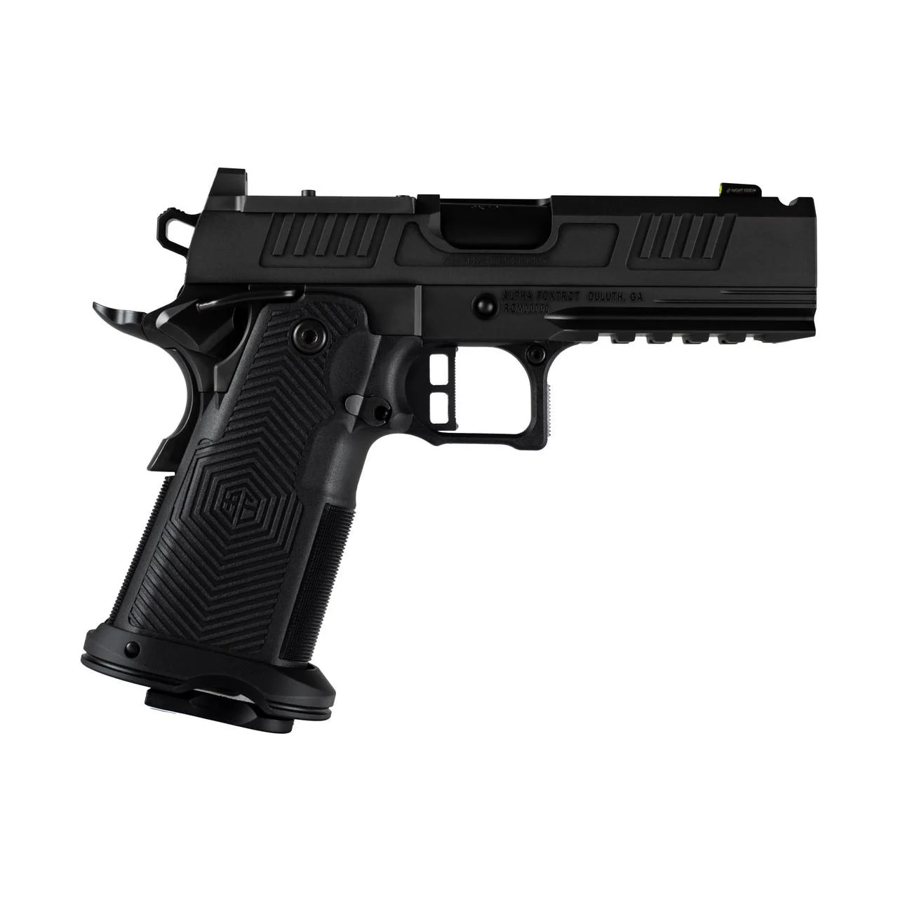 Alpha Foxtrot AF1911-Romulus MOS Adapter Handgun 9mm Luger 17(1) 20rd(1) Magazines 4.25" Ported Bull Barrel DLC Black
