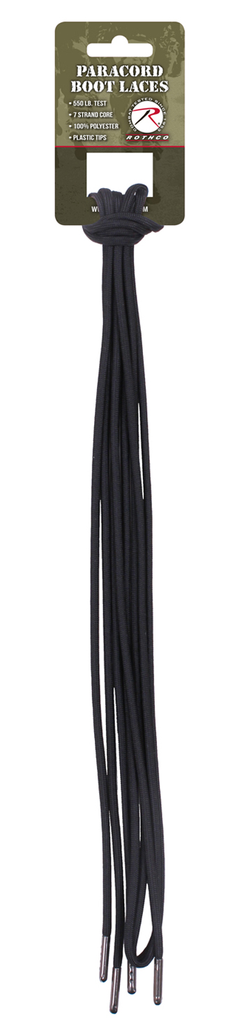 Rothco Paracord Boot Laces - Black, 72 In