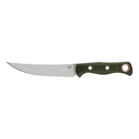 Benchmade Meatcrafter Fixed Blade Trailing Point Knife, OD Green - 15500-3
