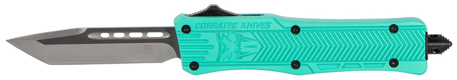 CobraTec Small CTK-1 2.75" Tanto OTF Knife, Teal - STFCTK1STNS