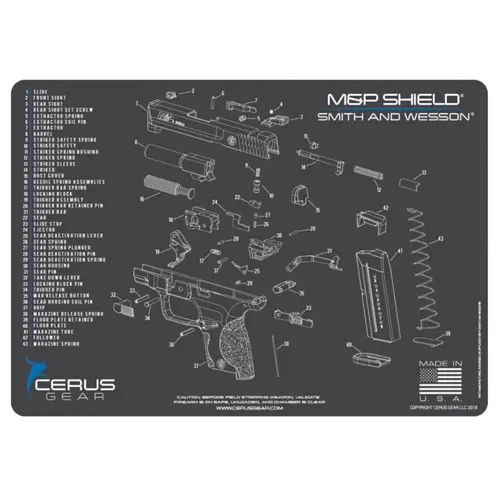 M SHIELD SCHEMATIC PROMAT - CHARCOAL GRAY/CERUS BLUE