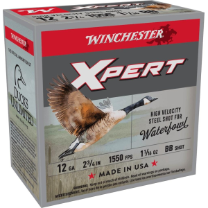 Winchester Xpert High Velocity Steel Shotshells 12 ga 2-3/4" 1-1/16 oz 1550 fps #BB 25/ct