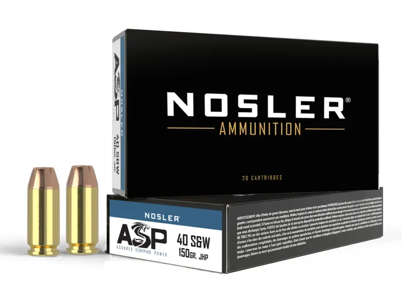 Nosler 51181 Assured Stopping Power Handgun 40S 150gr Jacketed Hollow Point 50 Per Box/10 Case