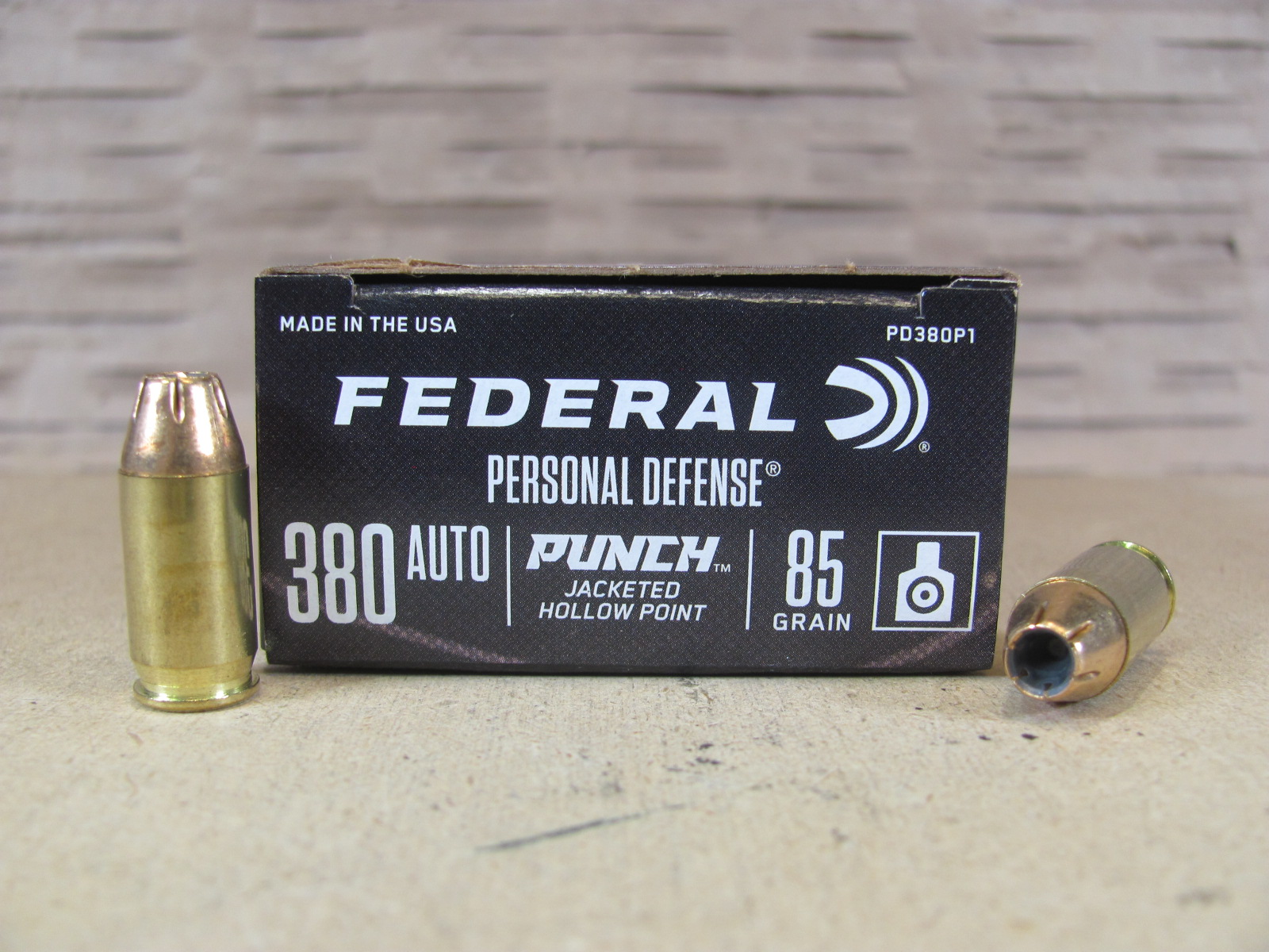 200 Round Case – 380 Auto 85 Grain Jacketed Hollow Point Federal Punch Ammo – PD380P1