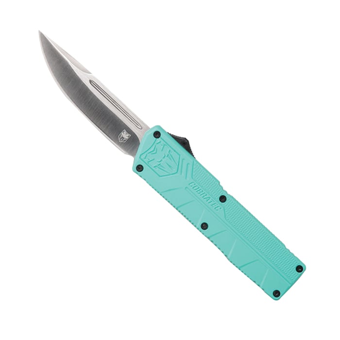 Cobra TEC Knives LLC Lightweight OTF Knife Drop Point, Teal