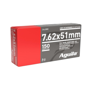 Aguila Rifle Ammunition 7.62X51 NATO 150 gr FMJBT 2750 fps 20/ct