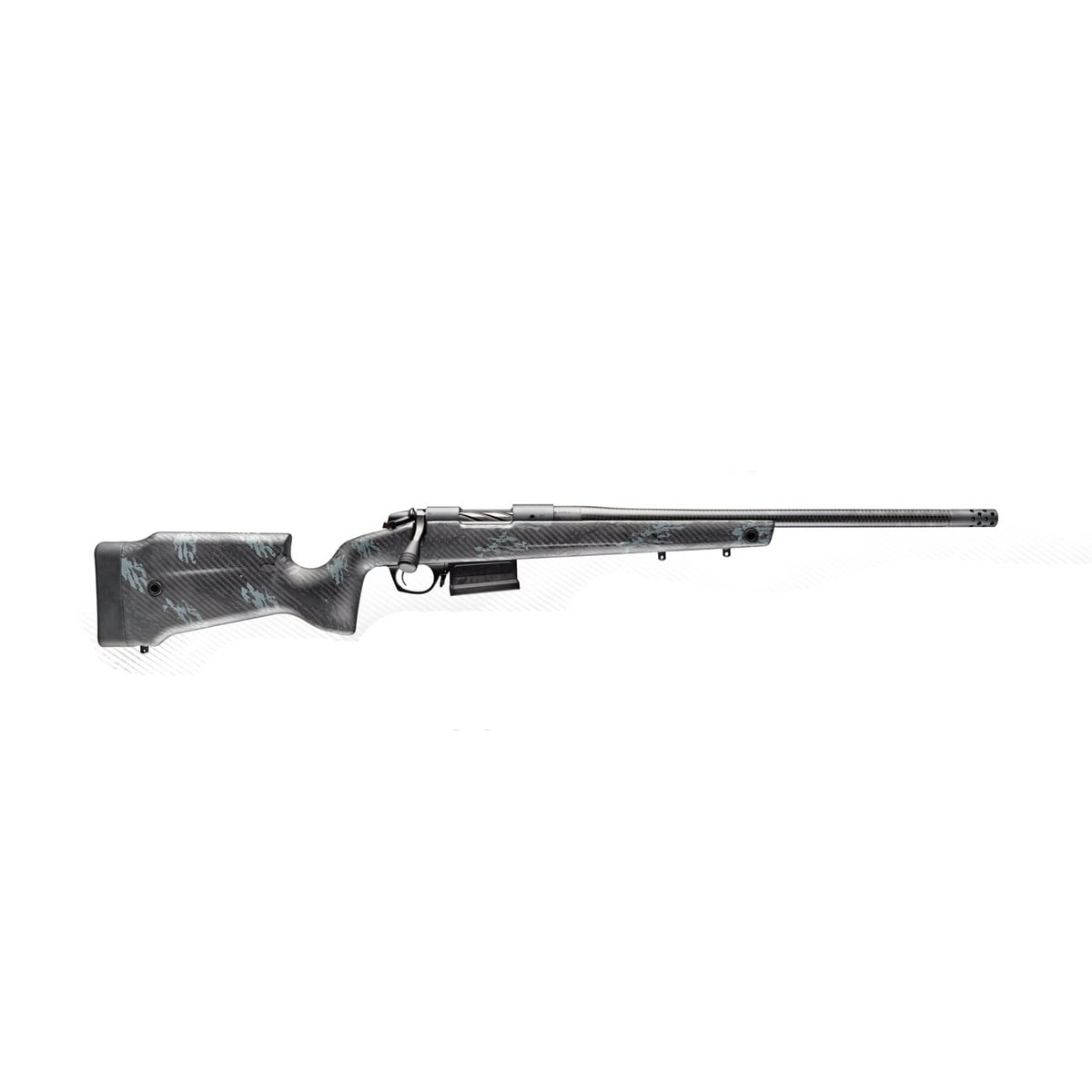 Bergara B-14 Squared Crest Carbon 6.5 PRC Bolt Action Rifle, Black/Gray - B14SM759CF