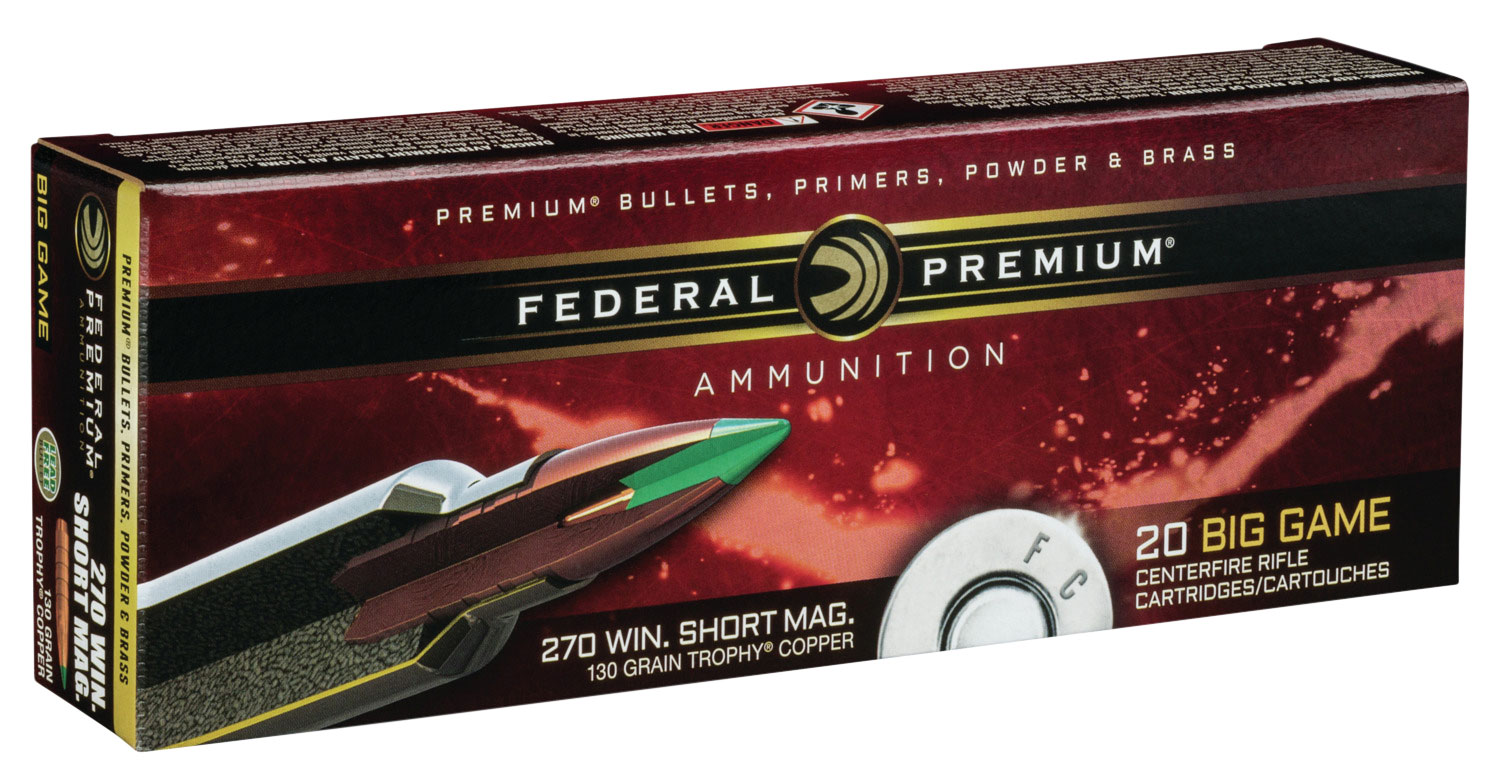Federal Premium 130 gr Trophy Copper .270 WSM Ammo, 20/box - P270WSMTC1