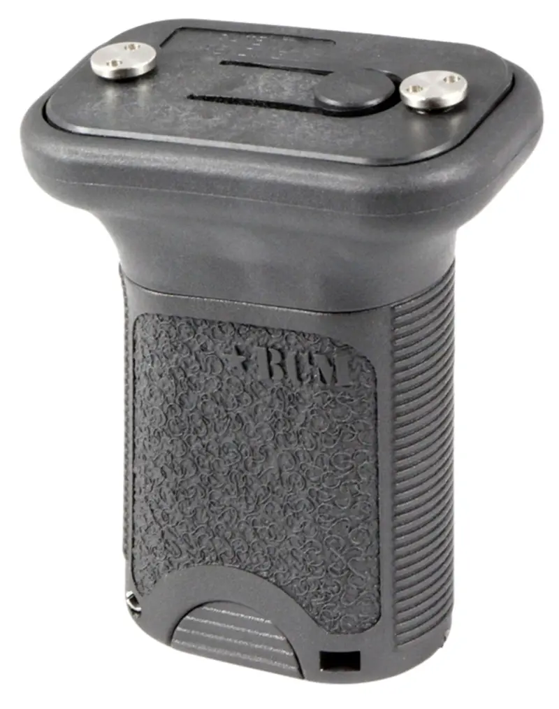 BCM VGSKMBLK BCMGunfighter Short Vertical Grip Made of Polymer With Black Aggressive Textured Finish with Storage Compartment for Keymod Rail