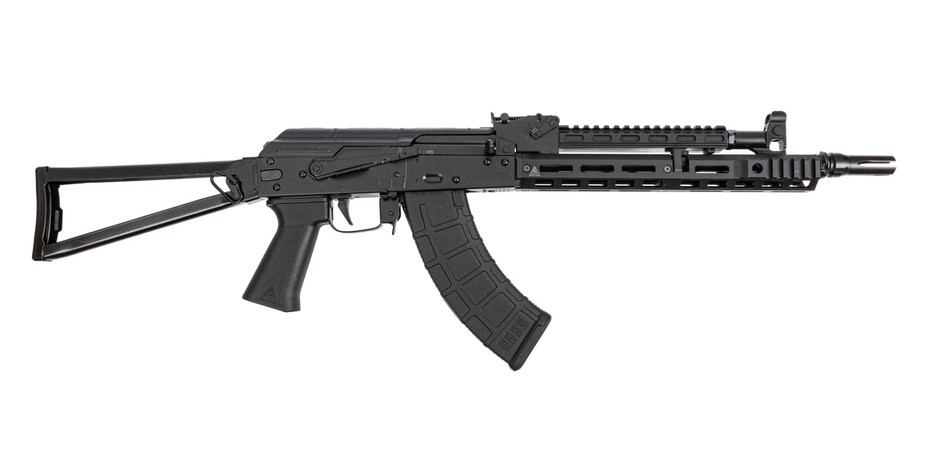 PSA AK-47 Gf3-E With 13.7" Barrel Pin And Weld, Alg Trigger, Soviet ARms 11.5" Rail And Gas Tube, Metal Triangle Folding Stock, And Jmac Flash Hider