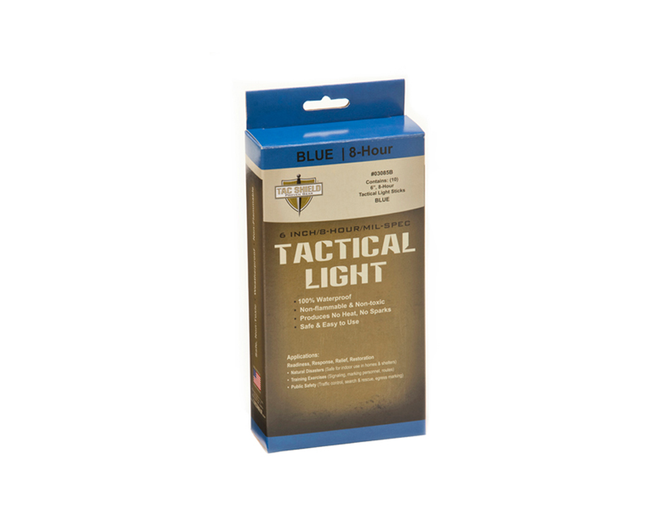 TAC Shield Tactical 8 Hour Light Stick - 10 Pack - Blue