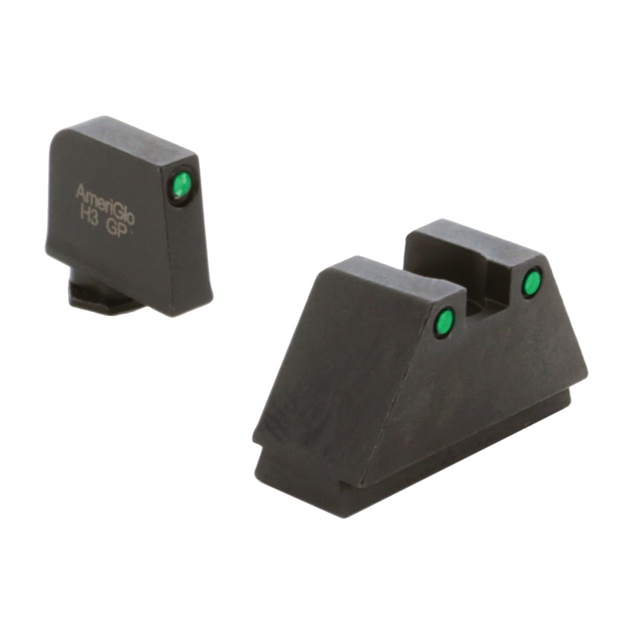 AmeriGlo Sight Set Front/Rear, Green/Black - GL-815