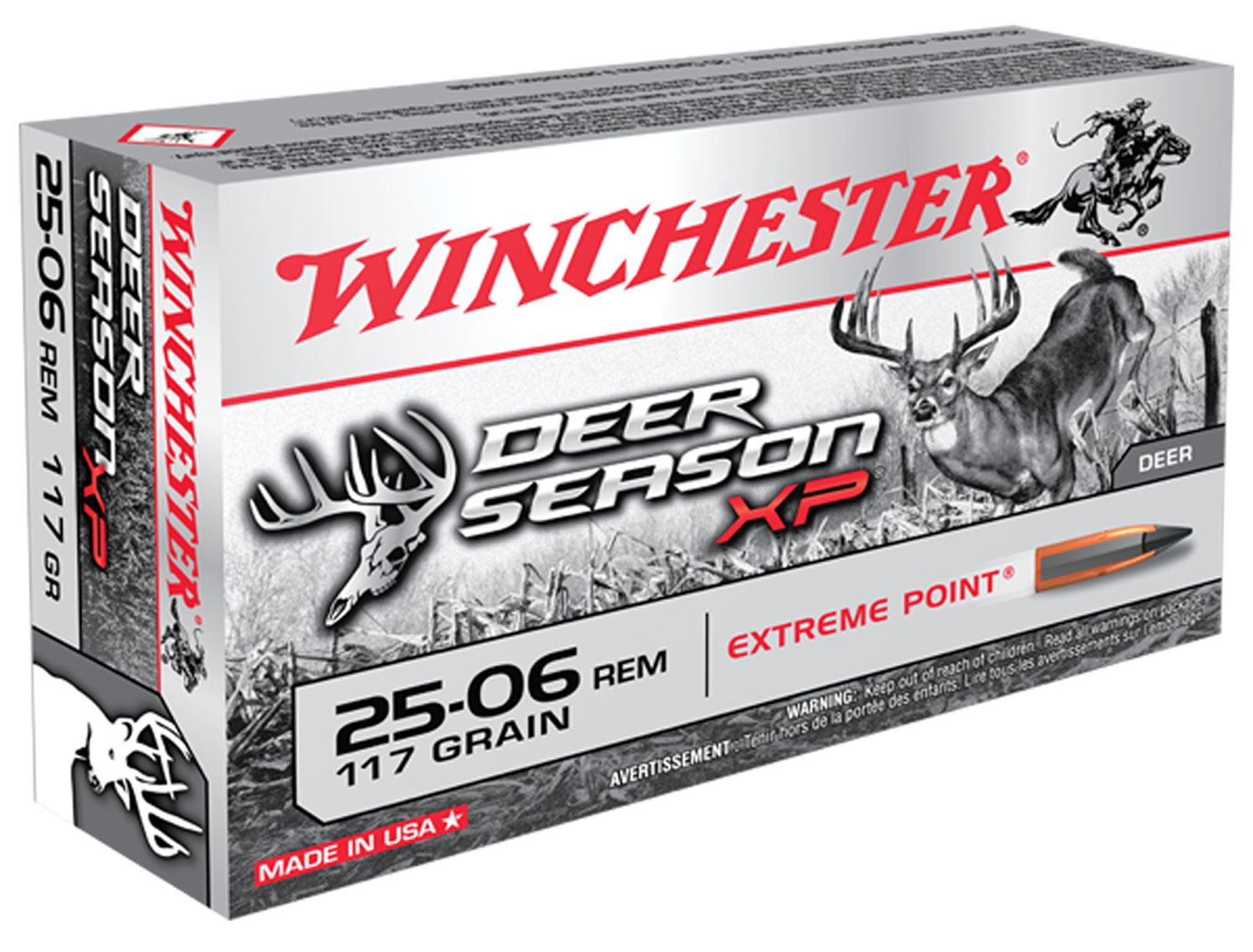 Winchester Ammunition Deer Season XP 117 gr Extreme Point .25-06 Rem Ammo, 20/box - X2506DS
